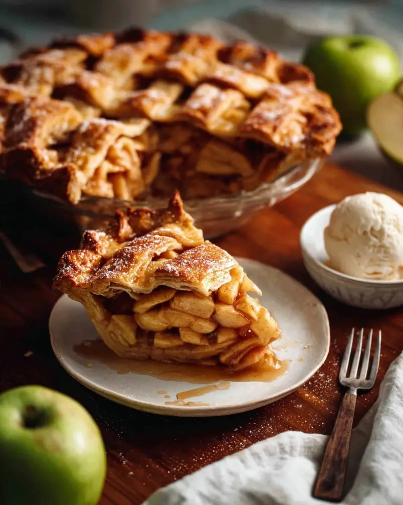 My Perfect Apple Pie 3 Apple pie baking in the oven, golden brown crust