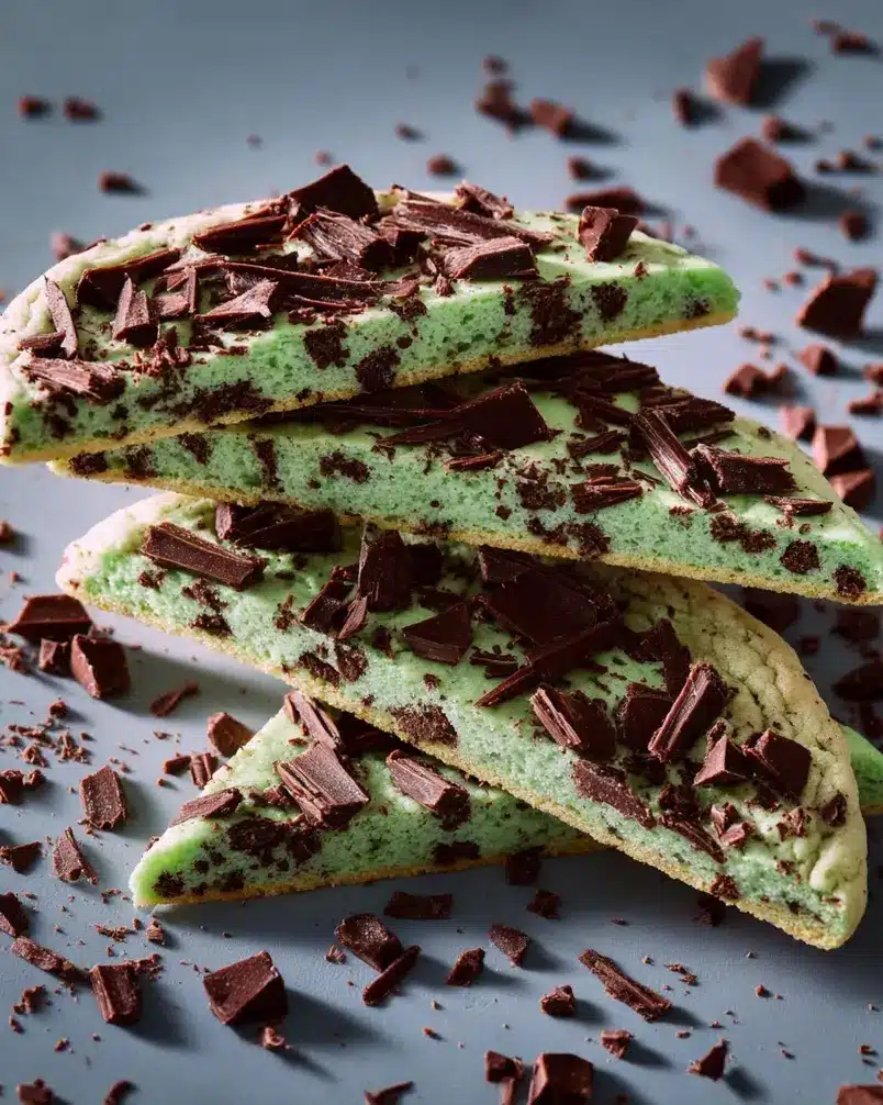 Mint Chocolate Chip Cookies 2 A chef's hands mincing fresh mint leaves for chocolate chip cookies