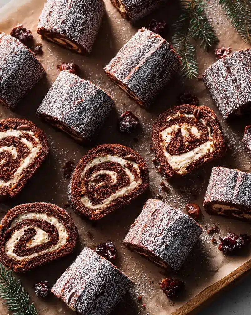 Bûche de Noël Cookies 2 Bûche de Noël cookie dough being shaped