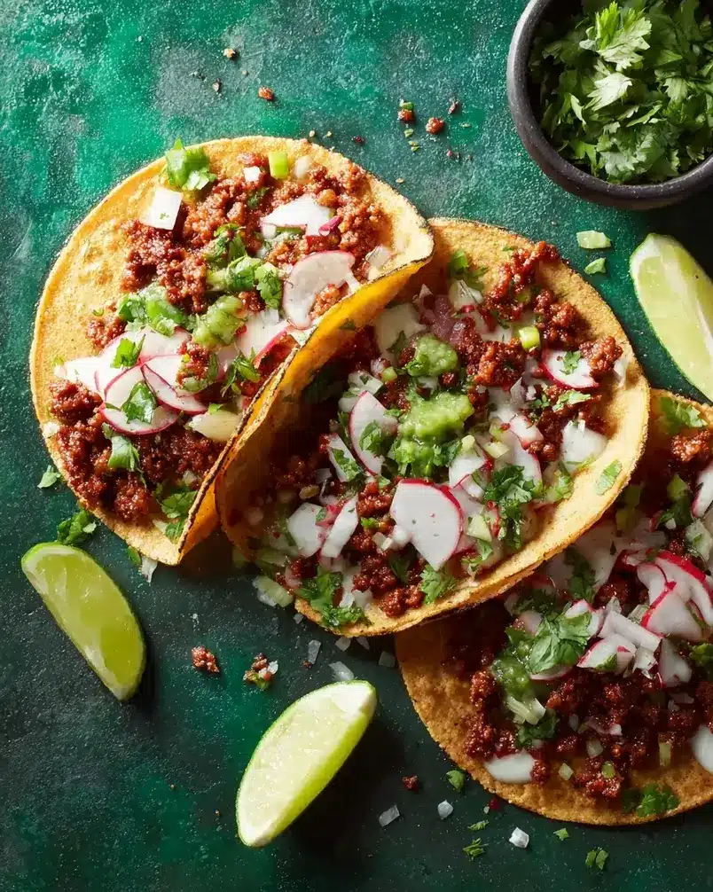 Easy Chorizo Street Tacos 2 Fresh ingredients for easy chorizo street tacos being prepped.