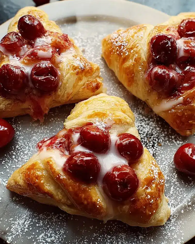 Shortcut Cherry Danish 2 Close-up of cherry Danish filling being prepared