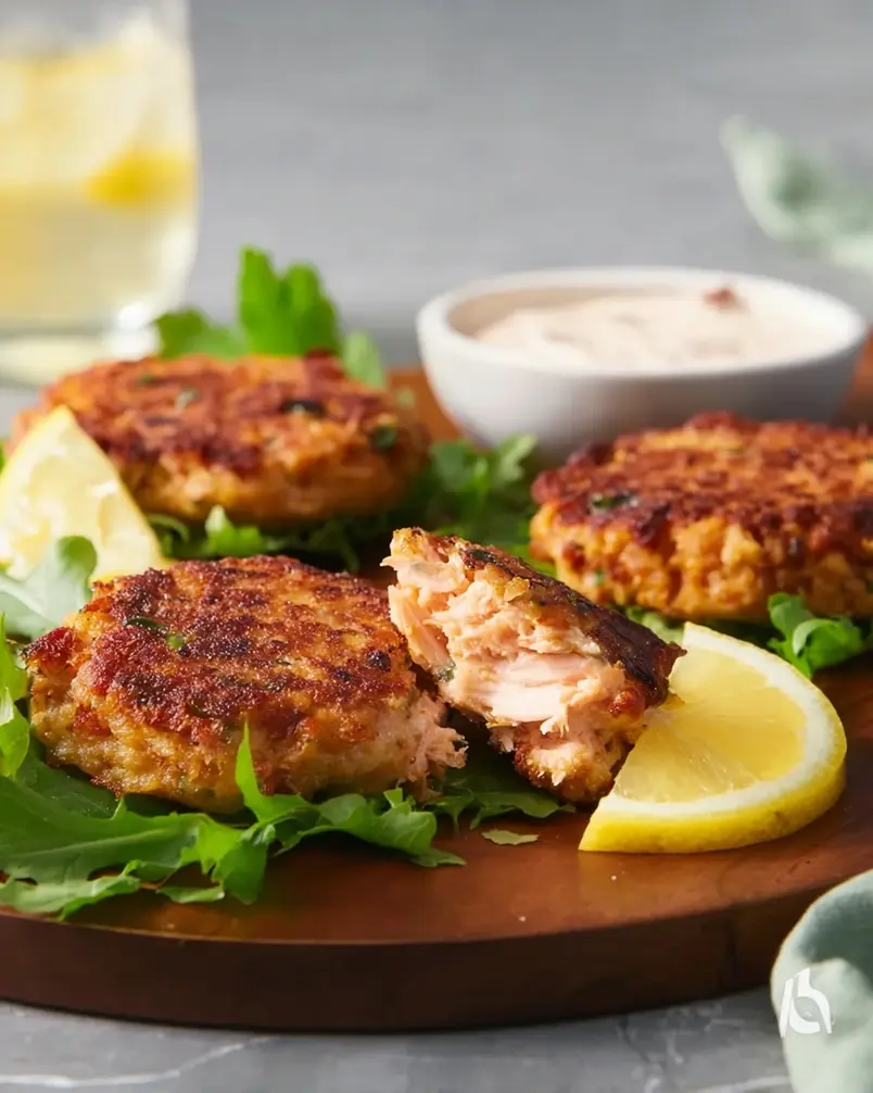 Grandma's Famous Salmon Cakes 2 Preparing fresh salmon and ingredients for Grandma's Famous Salmon Cakes