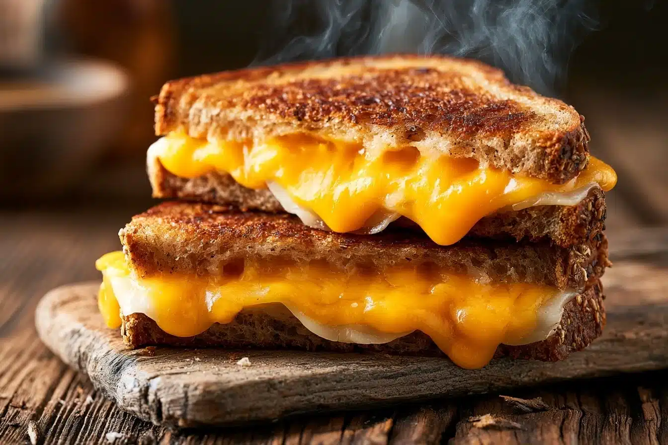 Grilled Cheese on Rye with Sharp Cheddar and Provolone 2 Grilled Cheese on Rye with Sharp Cheddar and Provolone