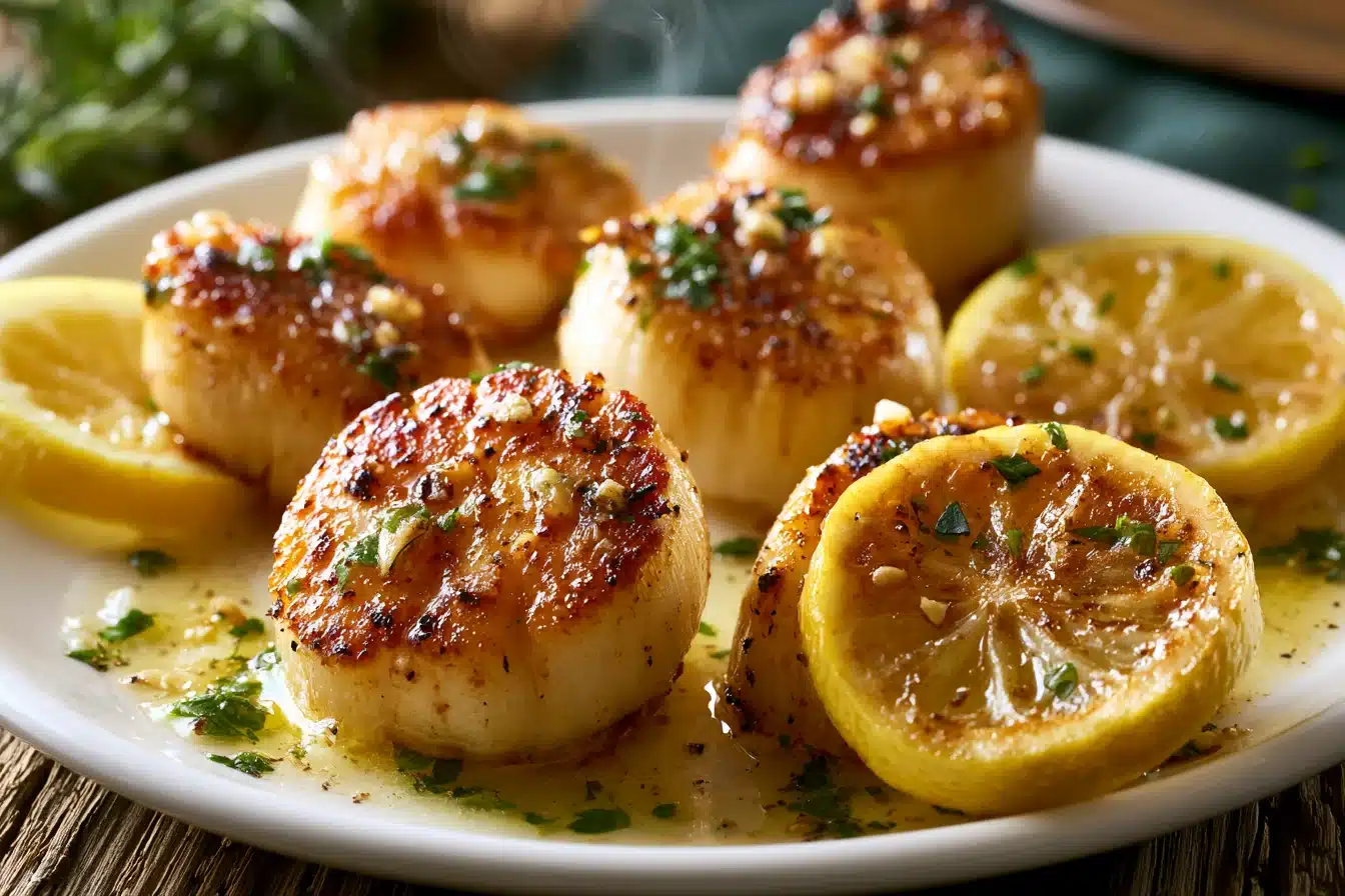 Lemon Garlic Butter Scallops 2 Lemon Garlic Butter Scallops