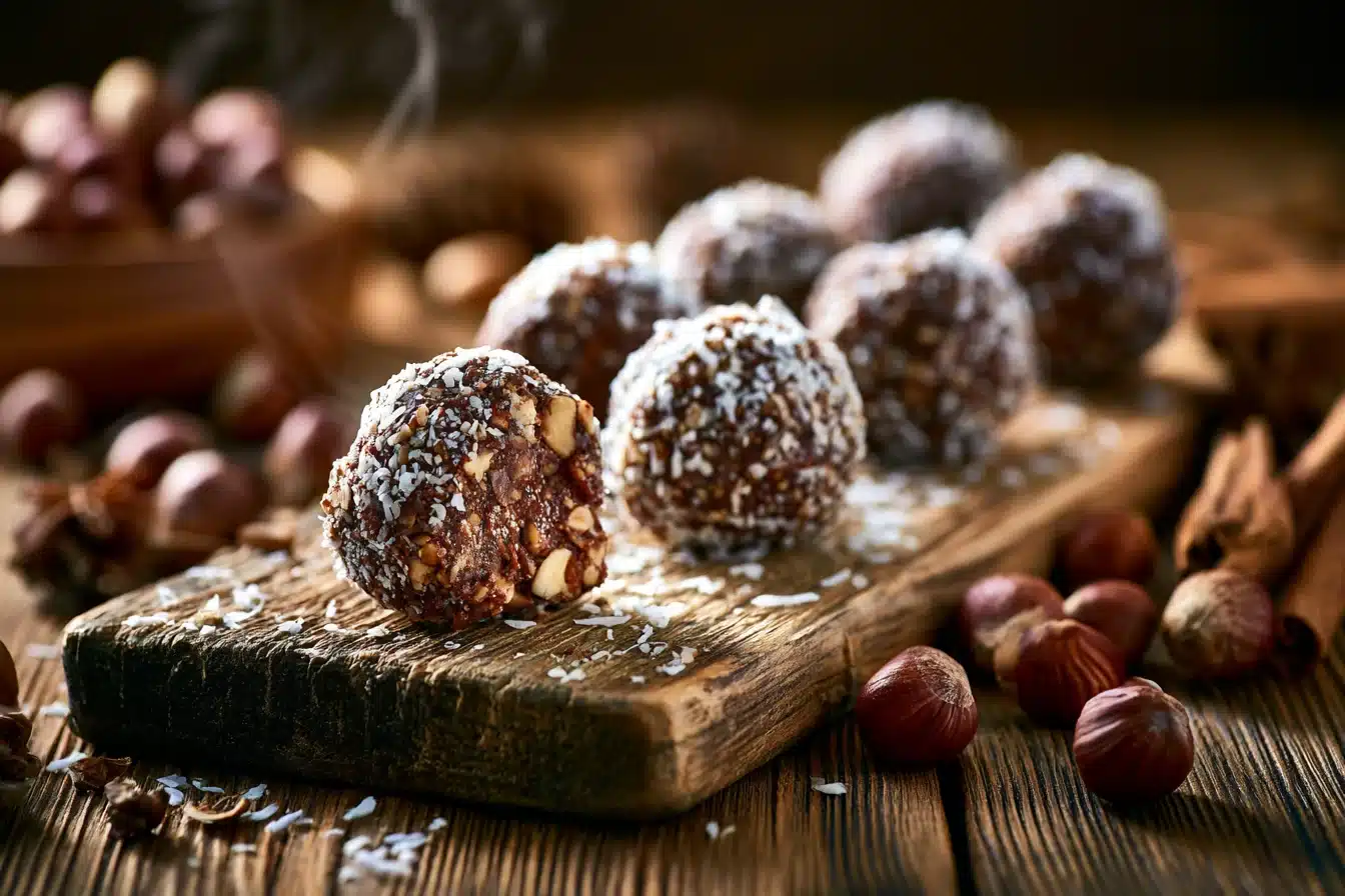 Chocolate Hazelnut Energy Bites with Coconut 2 Chocolate Hazelnut Energy Bites with Coconut