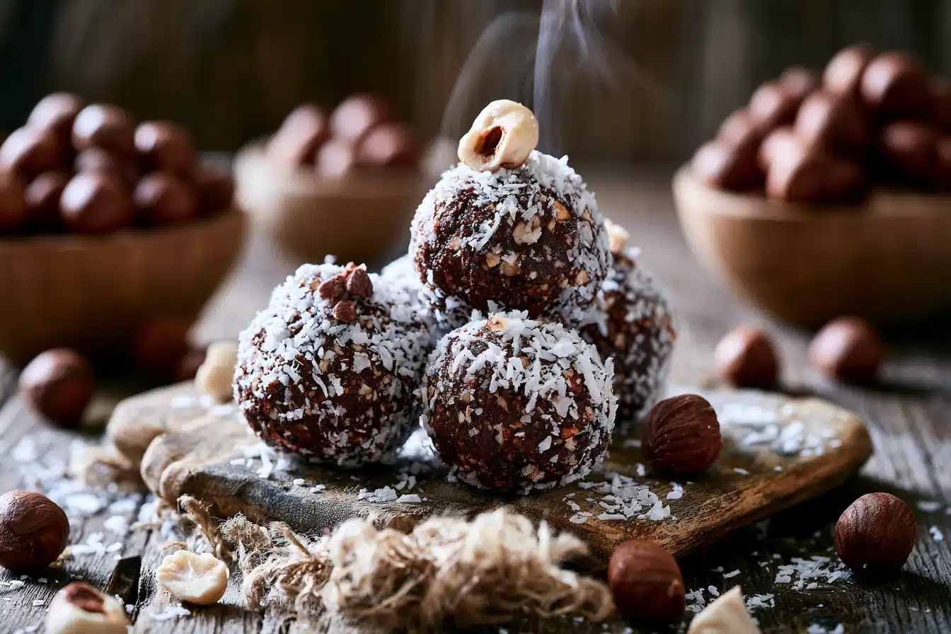Chocolate Hazelnut Energy Bites with Coconut 3 Chocolate Hazelnut Energy Bites with Coconut