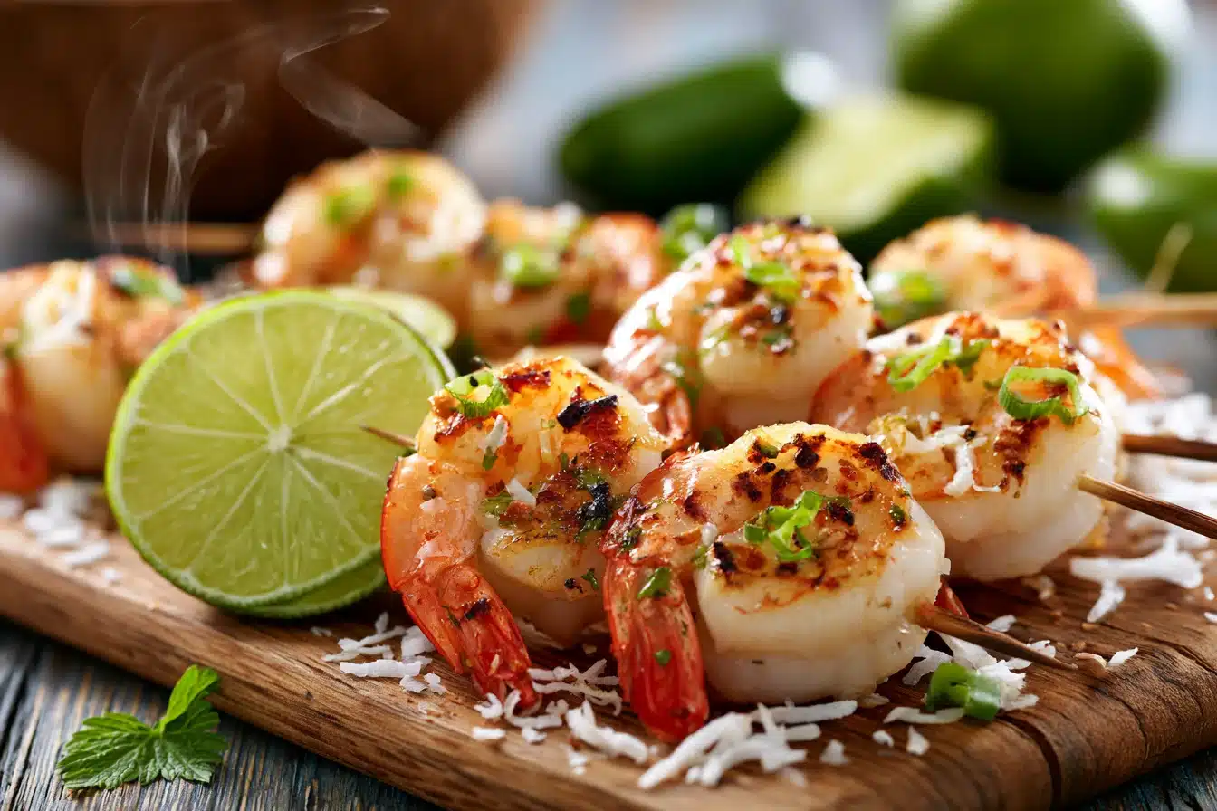 Coconut Lime Shrimp Skewers 3 Coconut Lime Shrimp Skewers