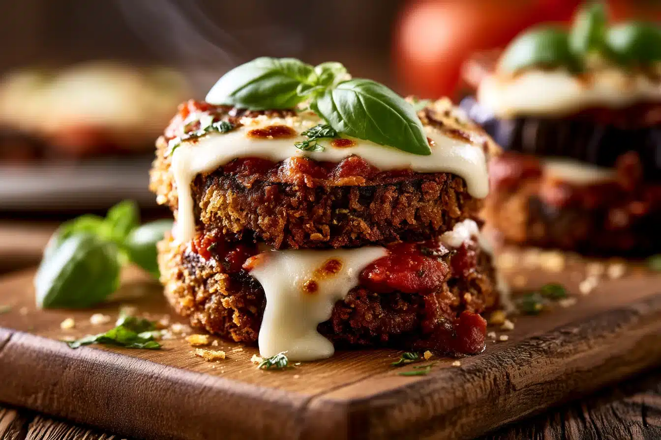 Crispy Baked Eggplant Parmesan Stacks 3 Crispy Baked Eggplant Parmesan Stacks