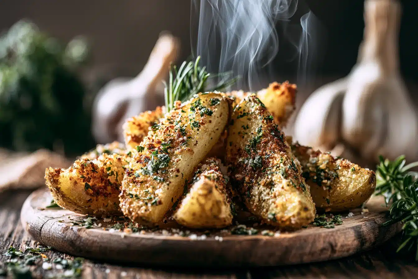 Crispy Parmesan Garlic Potato Wedges 2 Crispy Parmesan Garlic Potato Wedges