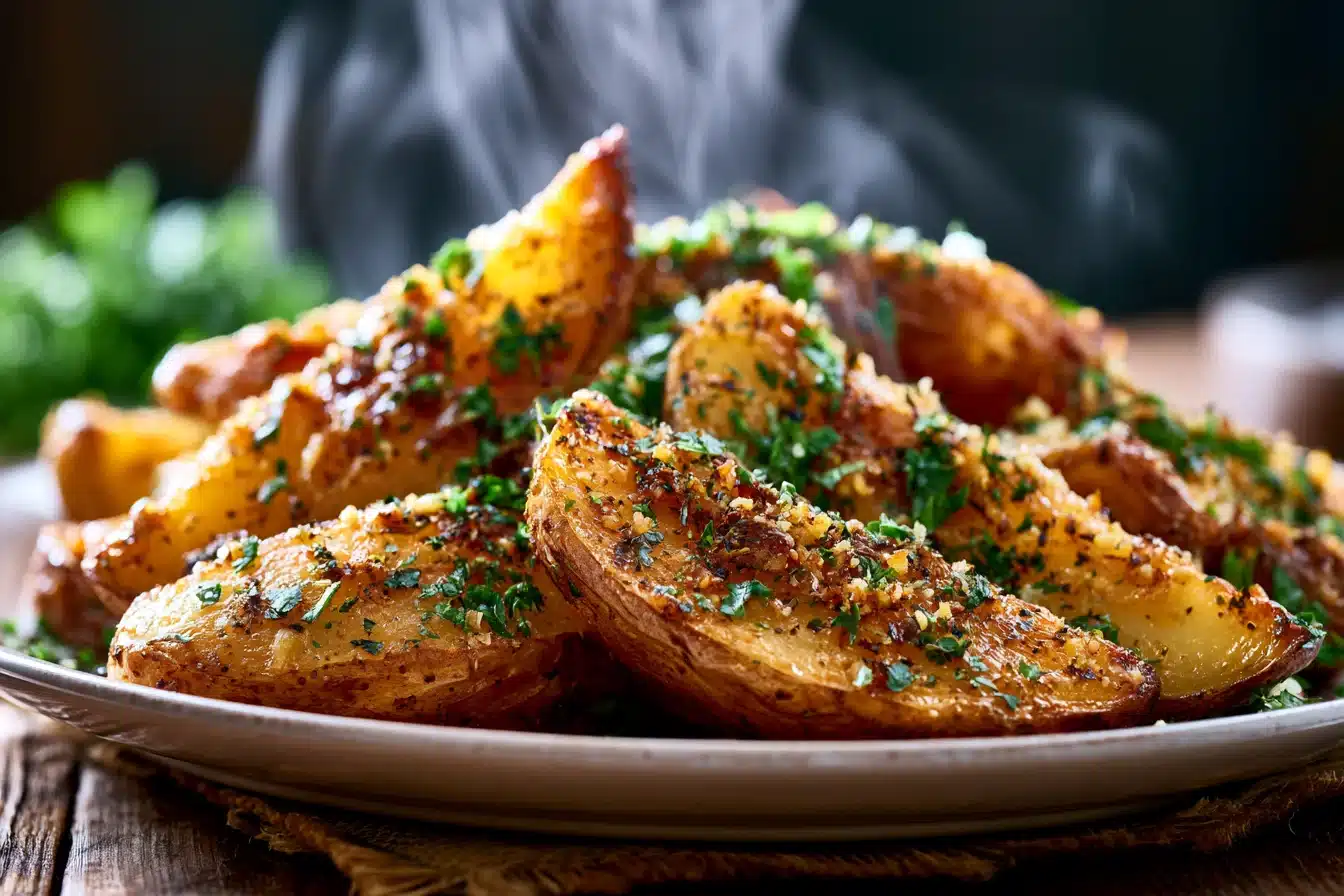 Crispy Parmesan Garlic Potato Wedges 3 Crispy Parmesan Garlic Potato Wedges