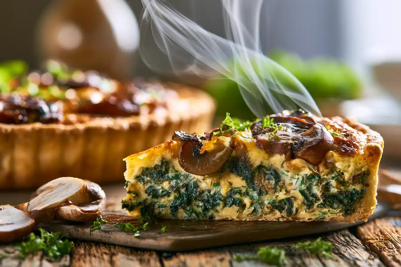Mushroom and Spinach Quiche 2 Mushroom and Spinach Quiche