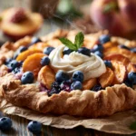 Peach and Blueberry Galette with Vanilla Cream 8 peach blueberry galette