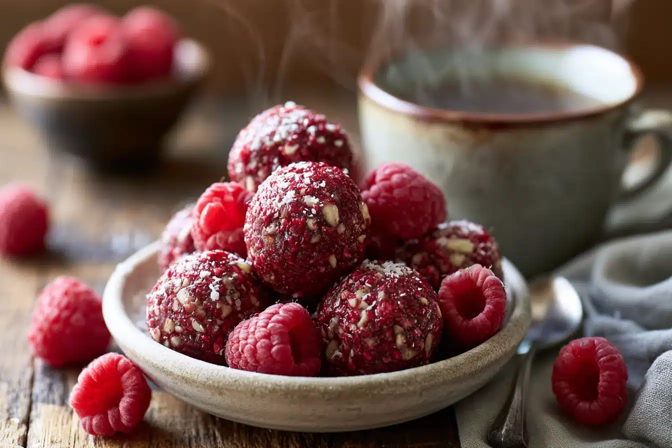 Raspberry Almond Energy Bites 3 Raspberry Almond Energy Bites mixture