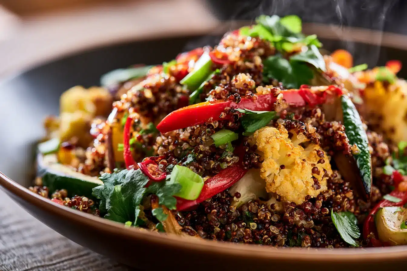 Savory Quinoa Salad with Roasted Vegetables 2 Savory Quinoa Salad with Roasted Vegetables