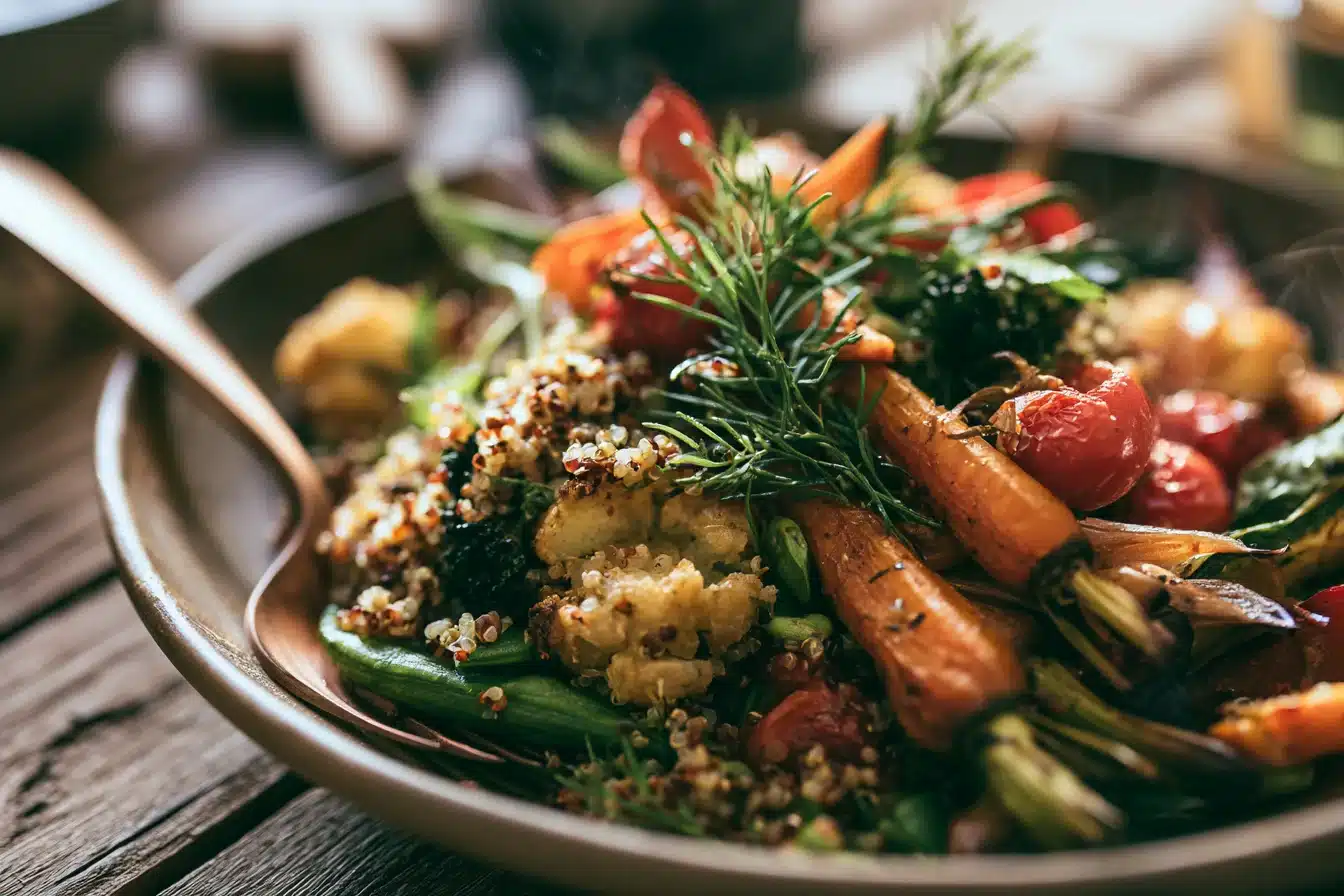 Savory Quinoa Salad with Roasted Vegetables 3 Savory Quinoa Salad with Roasted Vegetables