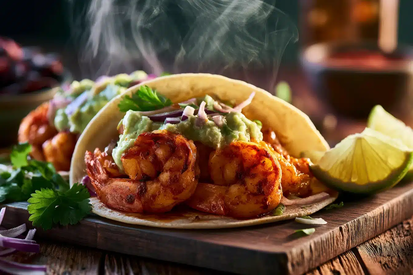 Spicy Chipotle Shrimp Tacos with Avocado Cream 2 Spicy Chipotle Shrimp Tacos with Avocado Cream