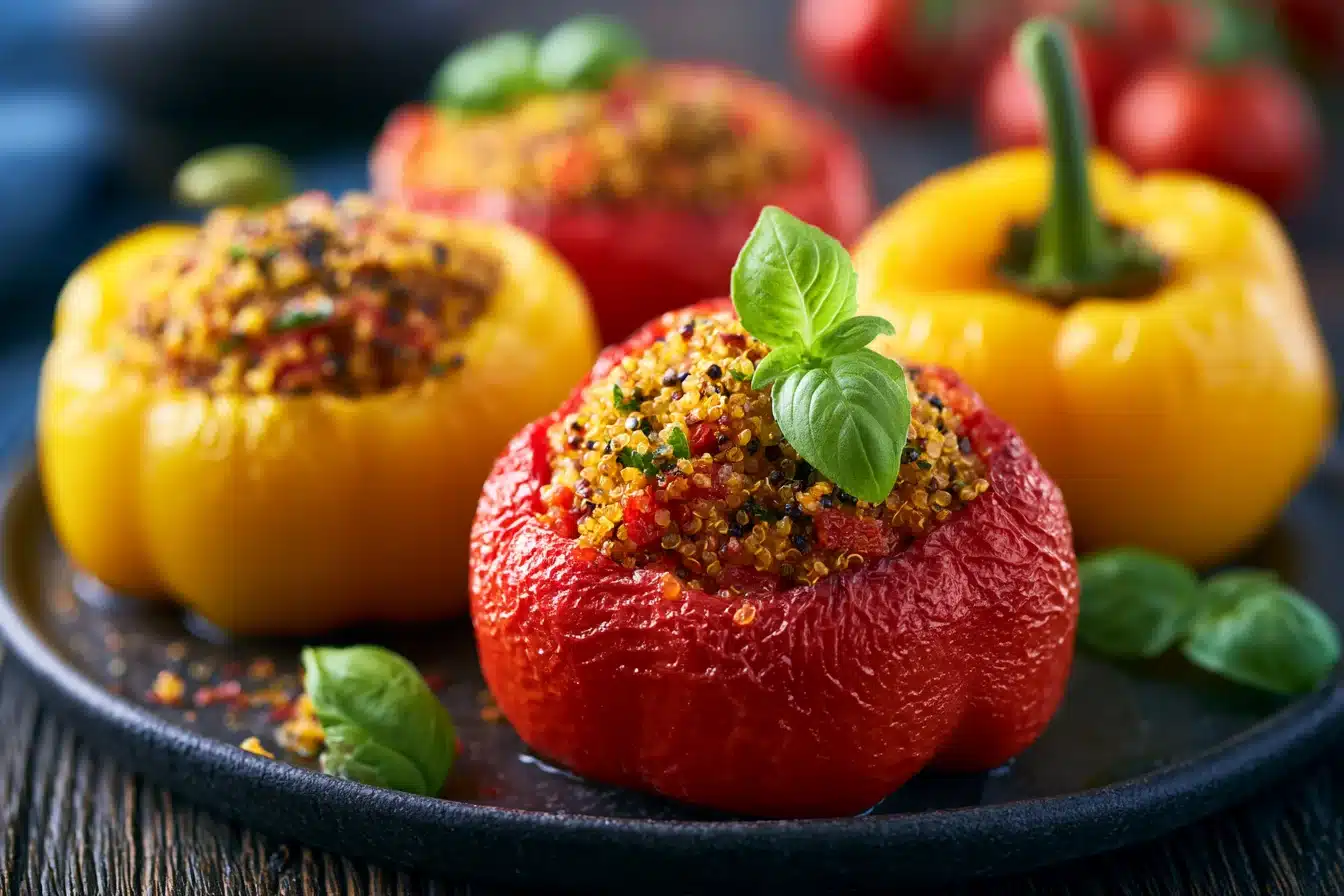 Vegan Stuffed Bell Peppers with Quinoa 2 Vegan Stuffed Bell Peppers with Quinoa